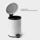 Ведро мусорное с педалью Stölz, 3 л, нержавеющая сталь, белое - Фото 2