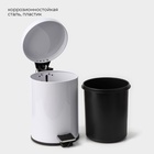 Ведро мусорное с педалью Stölz, 3 л, нержавеющая сталь, белое - Фото 3