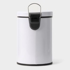 Ведро мусорное с педалью Stölz, 3 л, нержавеющая сталь, белое - Фото 4