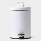 Ведро мусорное с педалью Stölz, 3 л, нержавеющая сталь, белое - Фото 5