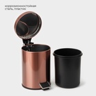 УЦЕНКА Ведро мусорное с педалью Stölz, 3 л, нержавеющая сталь, бронзовое - Фото 3