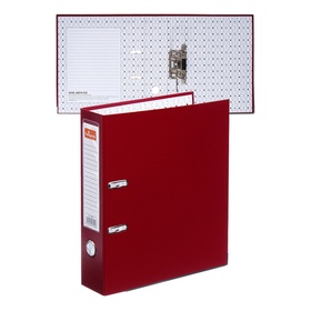 {{photo.Alt || photo.Description || 'УЦЕНКА Папка-регистратор А4, 75 мм, Calligrata, ПВХ, тиснение «лен», металлическая окантовка, карман на корешок, собранная, бордовая, микс'}}