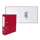 УЦЕНКА Папка-регистратор А4, 75 мм, Calligrata, ПВХ, тиснение «лен», металлическая окантовка, карман на корешок, собранная, бордовая, микс - Фото 2