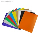 Картон цветной А4, 10 листов, 10 цветов, волшебный (золото + серебро), мелованный 230 г/м2, Calligrata, в папке - Фото 4