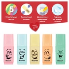 Набор маркеров текстовыделителей Luxor Eyeliter Pastel, 5 штук, 5 цветов, 1.0-4.5 мм, чернила на водной основе, европодвес - Фото 2