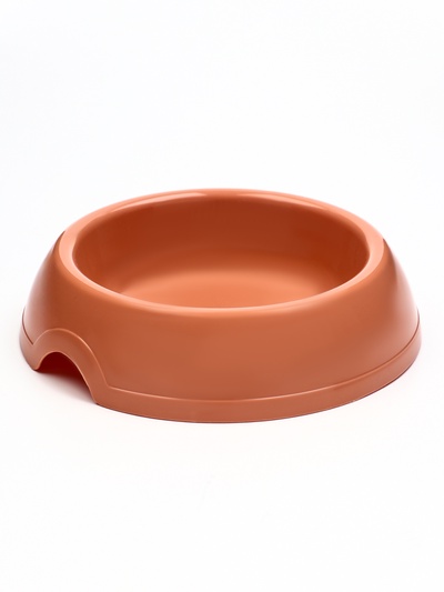 Миска для кошек и собак, 200 мл, 14.5×3 см, пластик, кирпичная