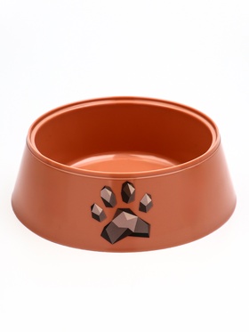Миска "Мур-мяу" для кошек  0,3л, 14,5 x 14,5 x 4 см, кирпичная (комплект 2 шт)