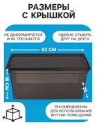 Ящик пластиковый для хранения, с крышкой, объём — 16 л, прозрачно-чёрный 10884431 - фото 613961