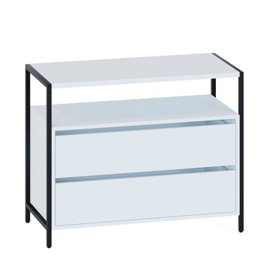 Комод напольный для вещей «Т400», 2 ящика, на ножках, 940×449×755 мм, цвет белый