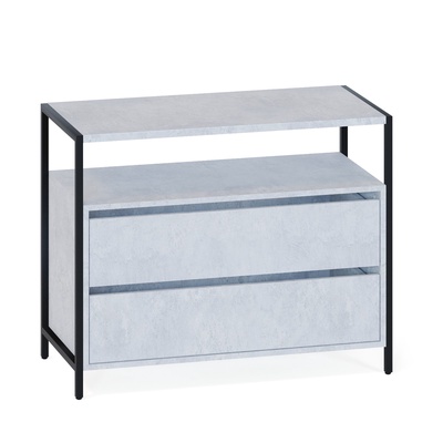 Комод напольный для вещей «Т400», 2 ящика, на ножках, 940×449×755 мм, цвет бетон