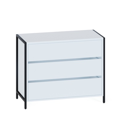 Комод напольный для вещей «Т401», 3 ящика, на ножках, 940×449×755 мм, цвет белый