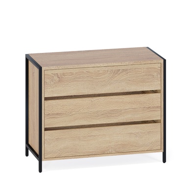 Комод напольный для вещей «Т401», 3 ящика, на ножках, 940×449×755 мм, цвет дуб сонома