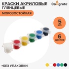 Краска акриловая, набор 6 цветов х 5 мл, Shine, Calligrata Kid Shine ГЛЯНЦЕВЫЕ (повышенное содержание пигмента), морозостойкие, без упаковки - Фото 1
