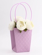 Сумка для цветов тиснение "МИКС" влагостойкая, 17x17-11.5x11.5-20 см (комплект 6 шт) - фото 47828188