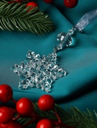 Ёлочная игрушка «Зимнее волшебство. Льдинка» снежинка, 10?4.5 см, прозрачный (комплект 4 шт) - фото 47344402