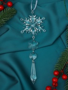 Ёлочная игрушка «Зимнее волшебство. Льдинка» снежинка кристалл, 20?6 см, прозрачный (комплект 2 шт) - фото 47344411