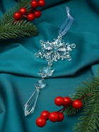 Ёлочная игрушка «Зимнее волшебство. Льдинка» снежинка кристалл, 20?6 см, прозрачный (комплект 2 шт) - фото 47344412