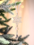 Ёлочная игрушка «Зимнее волшебство. Льдинка» снежинка капелька, 13?4.5 см, прозрачный (комплект 3 шт) - фото 47344416