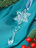 Ёлочная игрушка «Зимнее волшебство. Льдинка» снежинка капелька, 13?4.5 см, прозрачный (комплект 3 шт) - фото 47344418