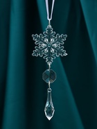 Ёлочная игрушка «Зимнее волшебство. Льдинка» снежинка капелька, 13?4.5 см, прозрачный (комплект 3 шт) - фото 47344419