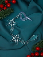 Ёлочная игрушка «Зимнее волшебство. Льдинка» звёзды кристалл, 20?4.5 см, прозрачный (комплект 2 шт) - фото 47344426