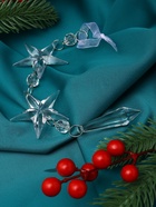 Ёлочная игрушка «Зимнее волшебство. Льдинка» звёзды кристалл, 20?4.5 см, прозрачный (комплект 2 шт) - фото 54804237