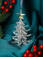 Ёлочная игрушка «Зимнее волшебство. Праздник» ёлка, 13?7 см, прозрачный (комплект 2 шт) - фото 47344432