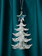 Ёлочная игрушка «Зимнее волшебство. Праздник» ёлка, 13?7 см, прозрачный (комплект 2 шт) - фото 47344434