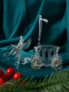 Ёлочная игрушка «Зимнее волшебство. Праздник» карета, 7×14 см, прозрачный - Фото 2