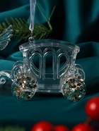 Ёлочная игрушка «Зимнее волшебство. Праздник» карета, 7?14 см, прозрачный (комплект 2 шт) - фото 54804240