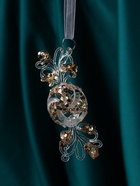 Ёлочные игрушки 2 шт. «Зимнее волшебство. Праздник» 10.5?4 см, прозрачно-золотой (комплект 2 шт) - фото 47344452