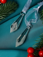 Ёлочные игрушки 2 шт. «Зимнее волшебство. Льдинка» сосулька грани, 6.5?1 см, прозрачный (комплект 2 шт) - фото 47344457