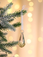 Ёлочные игрушки 3 шт. «Зимнее волшебство. Льдинка» капельки грани, 4.5×2.5 см, прозрачно-золотой - фото 47344462