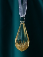 Ёлочные игрушки 3 шт. «Зимнее волшебство. Льдинка» капельки грани, 4.5×2.5 см, прозрачно-золотой - фото 47344465