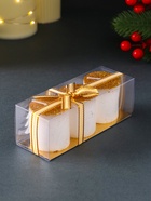 Набор свечей «Столбики. Золотые ёлочки», 3 шт., 13×4.5×4.5 см - фото 58036941