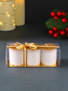 Набор свечей «Столбики. Золотые ёлочки», 3 шт., 13×4.5×4.5 см - фото 58036942