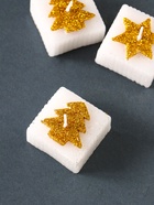 Набор свечей «Марки. Золотые ёлочки и звёзды», 4 шт., 10.5×10.5×3 см - фото 58036945