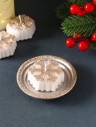 Набор свечей «Снежинки и подсвечник», 3 шт., 12×10×4 см - фото 809160286