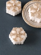 Набор свечей «Снежинки и подсвечник», 3 шт., 12×10×4 см - фото 809239746