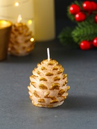 Набор свечей «Шишки и подсвечник», 5 шт., 11.5×11.5×5.5 см - фото 58036977