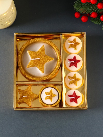 Набор свечей «Звёзды и подсвечник», 7 шт., 15.8×16.8×3.3 см