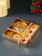 Набор свечей «Звёзды и подсвечник», 7 шт., 15.8×16.8×3.3 см - фото 809239772