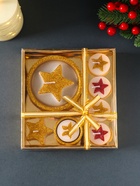 Набор свечей «Звёзды и подсвечник», 7 шт., 15.8×16.8×3.3 см - фото 809239773