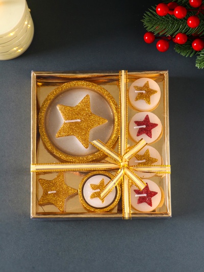 Набор свечей «Звёзды и подсвечник», 7 шт., 15.8×16.8×3.3 см