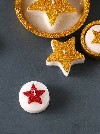 Набор свечей «Звёзды и подсвечник», 7 шт., 15.8×16.8×3.3 см