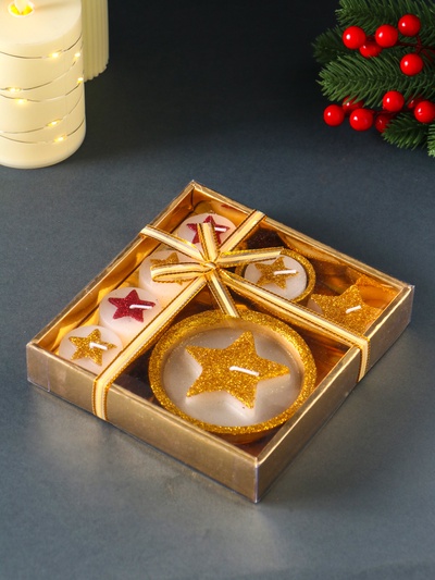 Набор свечей «Звёзды и подсвечник», 7 шт., 15.8×16.8×3.3 см