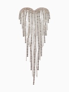 Брошь «Сердце» водопад страз, белая в серебре - Фото 1