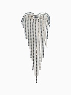 Брошь «Сердце» водопад страз, белая в серебре - Фото 2