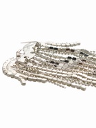 Брошь «Сердце» водопад страз, белая в серебре - Фото 3