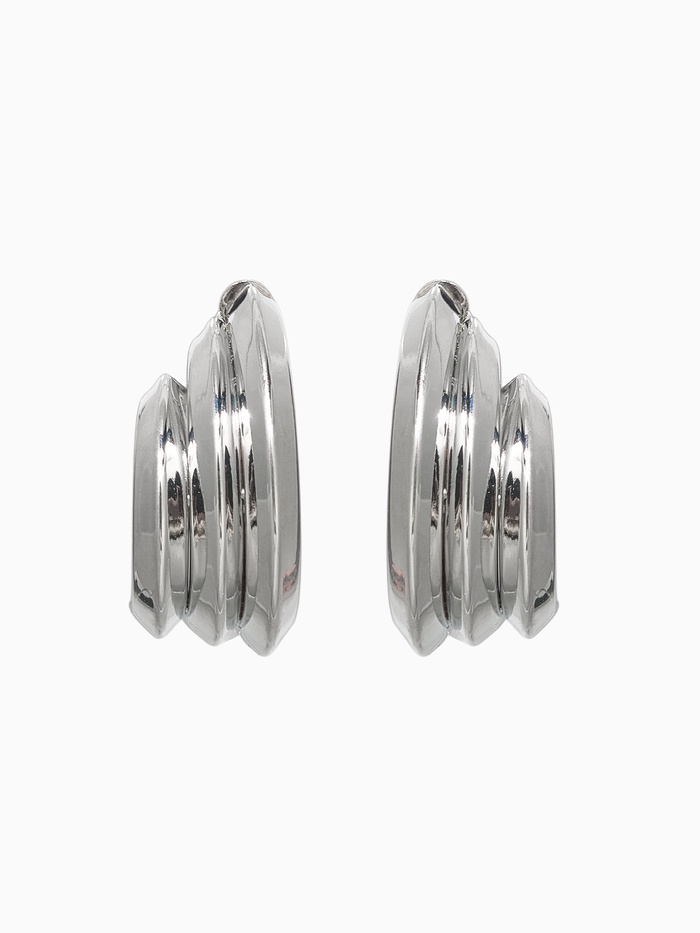 Серьги металл «Трио», на увеличение, цвет серебро